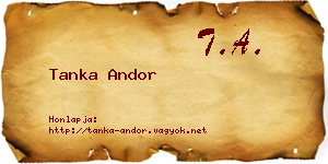 Tanka Andor névjegykártya